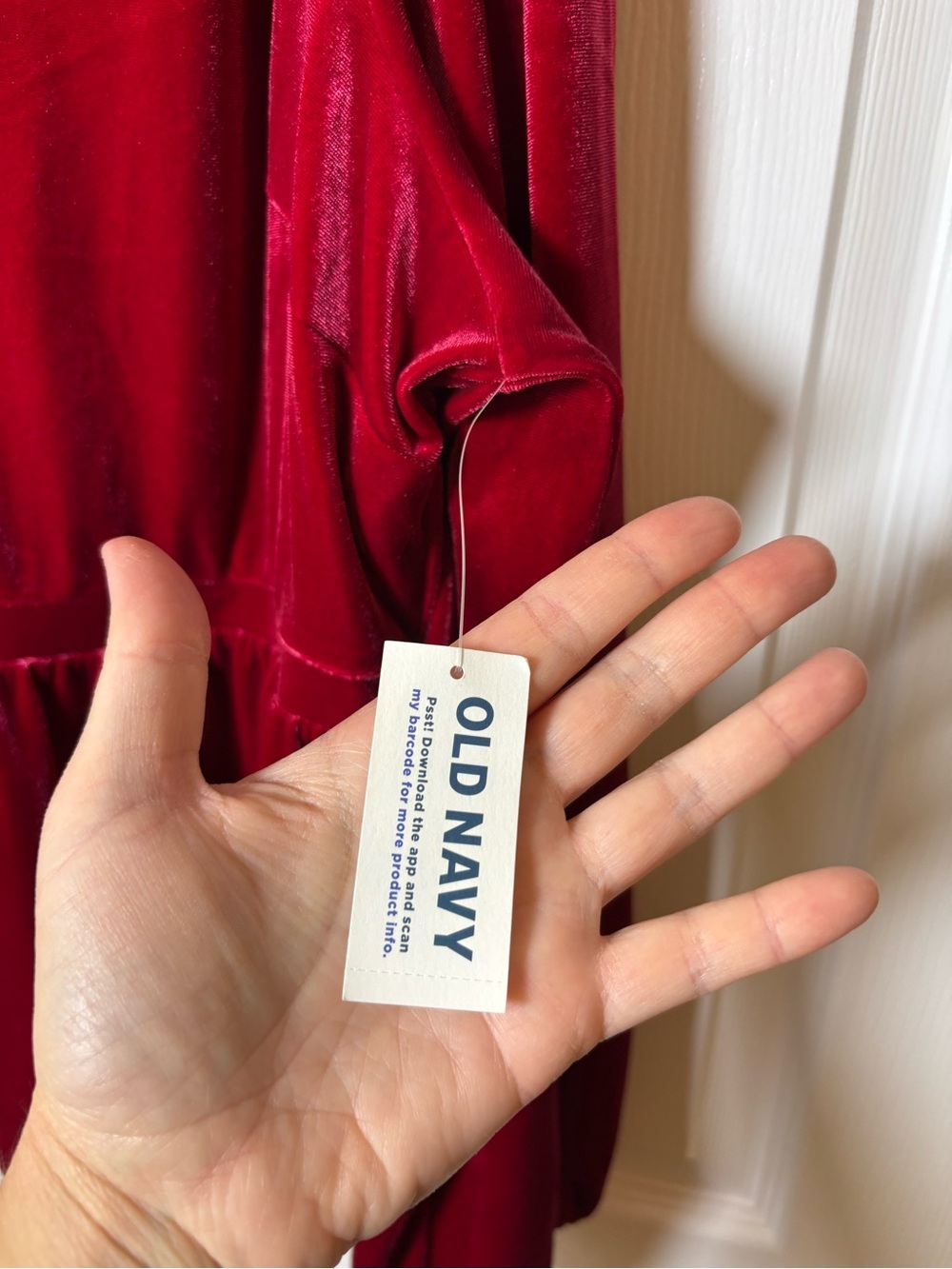 Old Navy Red Velvet Babydoll Peplum Blouse Top Women 2X Velour Holiday Flowy NEW - Picture 8 of 9